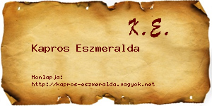 Kapros Eszmeralda névjegykártya